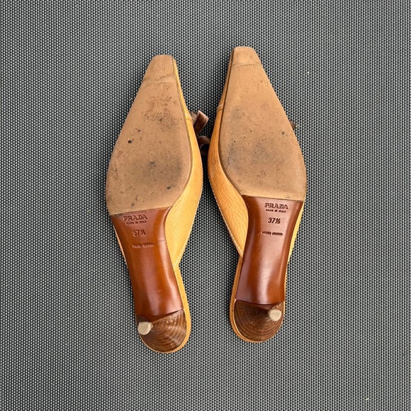 VINTAGE PRADA GORGEOUS LEATHER MULES! Size 37.5